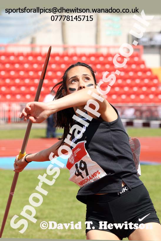 Junior girls javelin, English Schools Track and Field. Photo: David T. Hewitson/Sports for All Pics